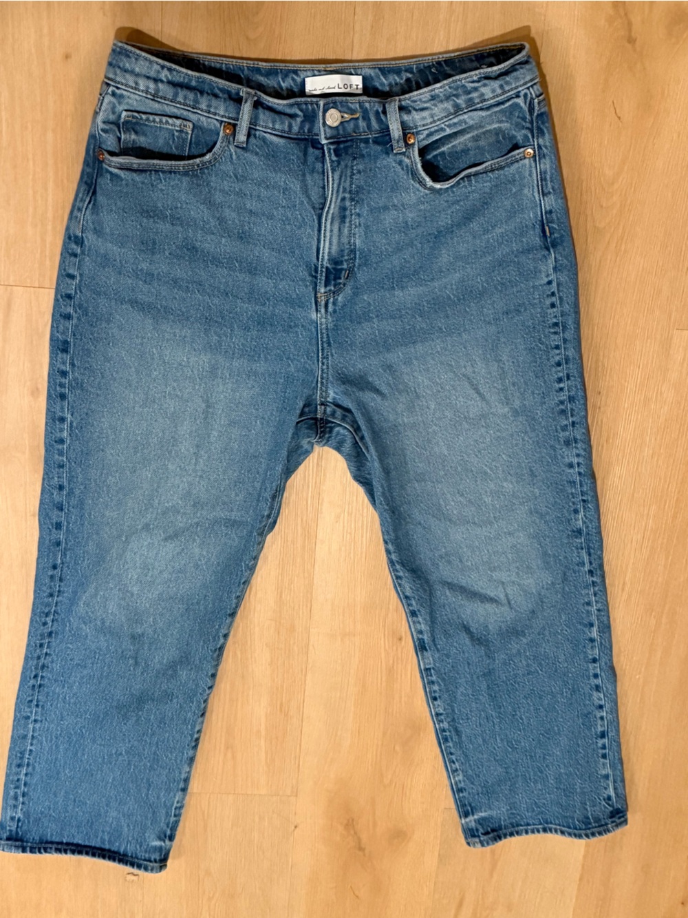 LOFT The Straight Jeans Medium Wash 12 Petite / 31P